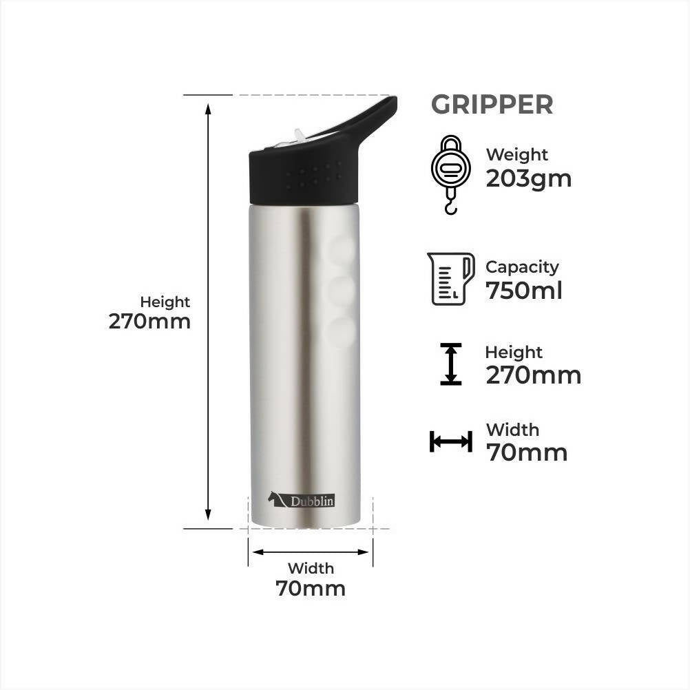 Dubblin Gripper Stainless Steel Sipper Water Bottle - Distacart