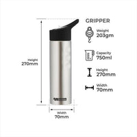 Thumbnail for Dubblin Gripper Stainless Steel Sipper Water Bottle - Distacart