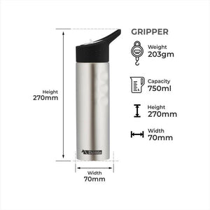 Dubblin Gripper Stainless Steel Sipper Water Bottle - Distacart