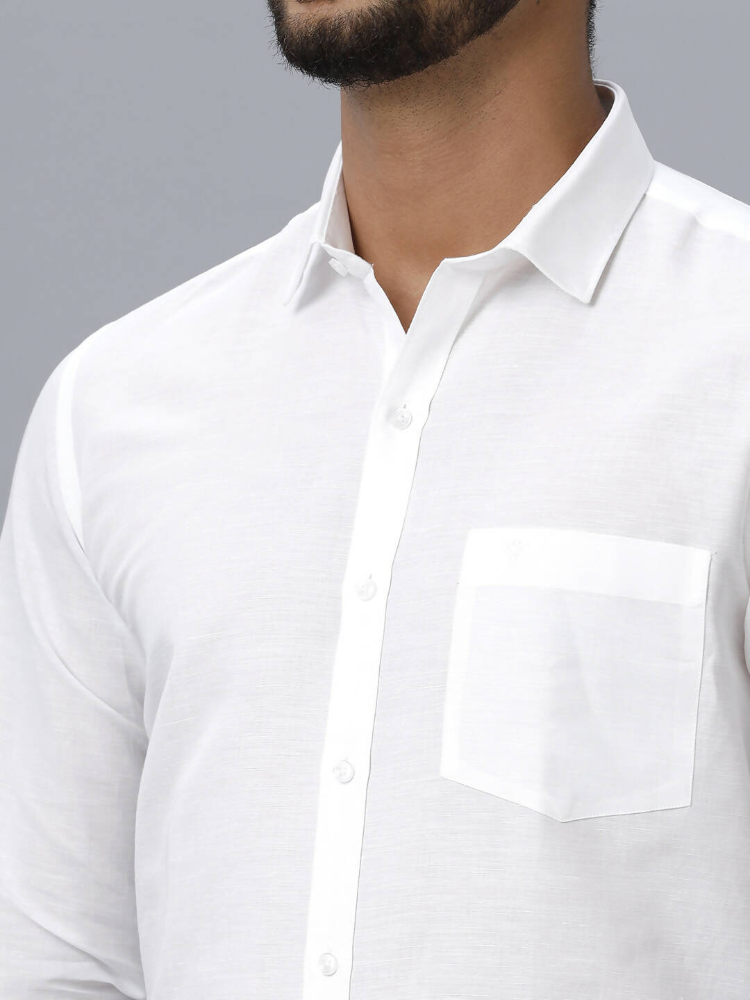 Ramraj Cotton Mens Full Sleeve White Shirt Plus Size - Justice White - Distacart