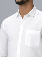Thumbnail for Ramraj Cotton Mens Full Sleeve White Shirt Plus Size - Justice White - Distacart