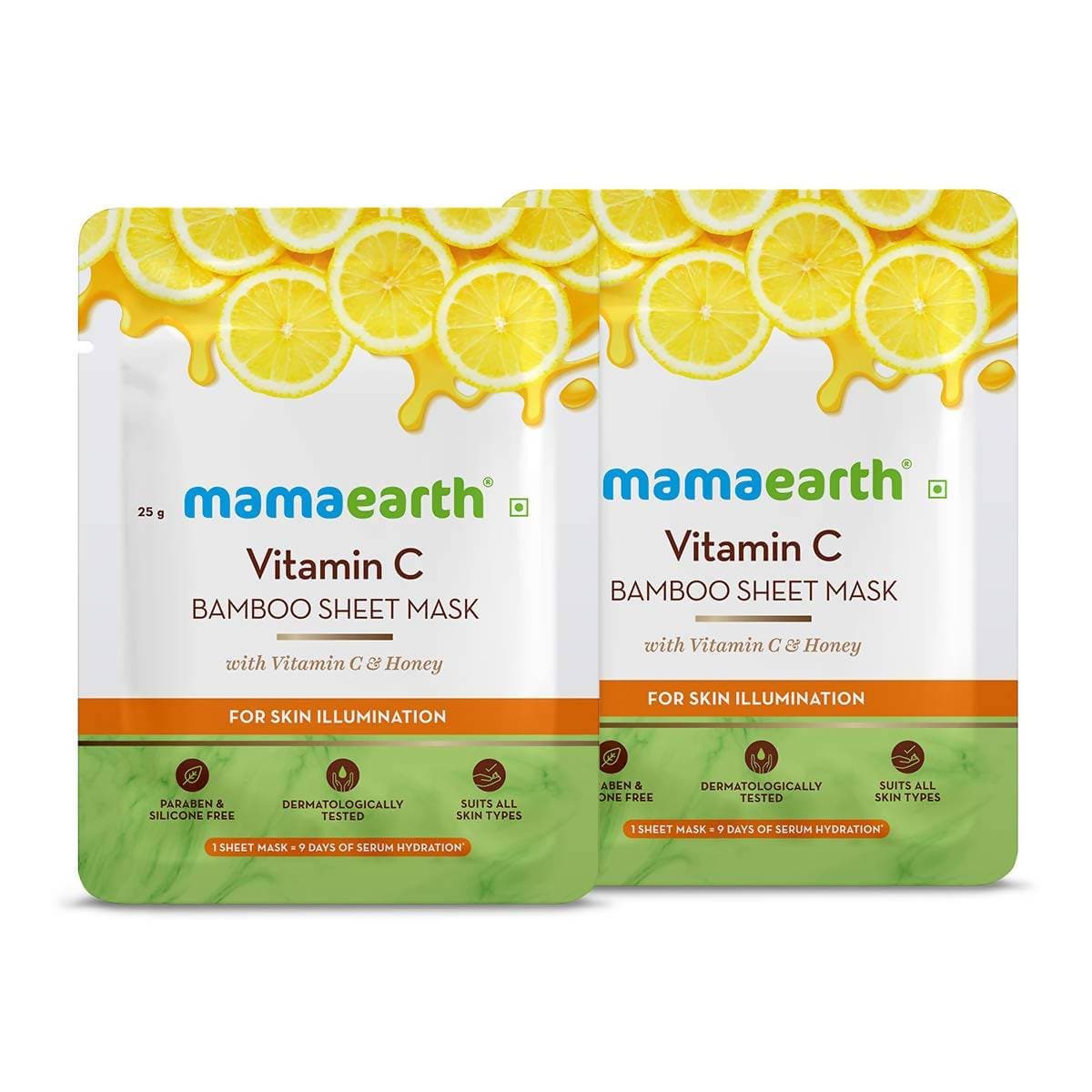 Mamaearth Vitamin C Bamboo Sheet Mask For Skin Illumination