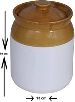 Thumbnail for Raj Royal Cream Pottery Hand Painted Ceramic Cornichon Storage Jar for Pickle