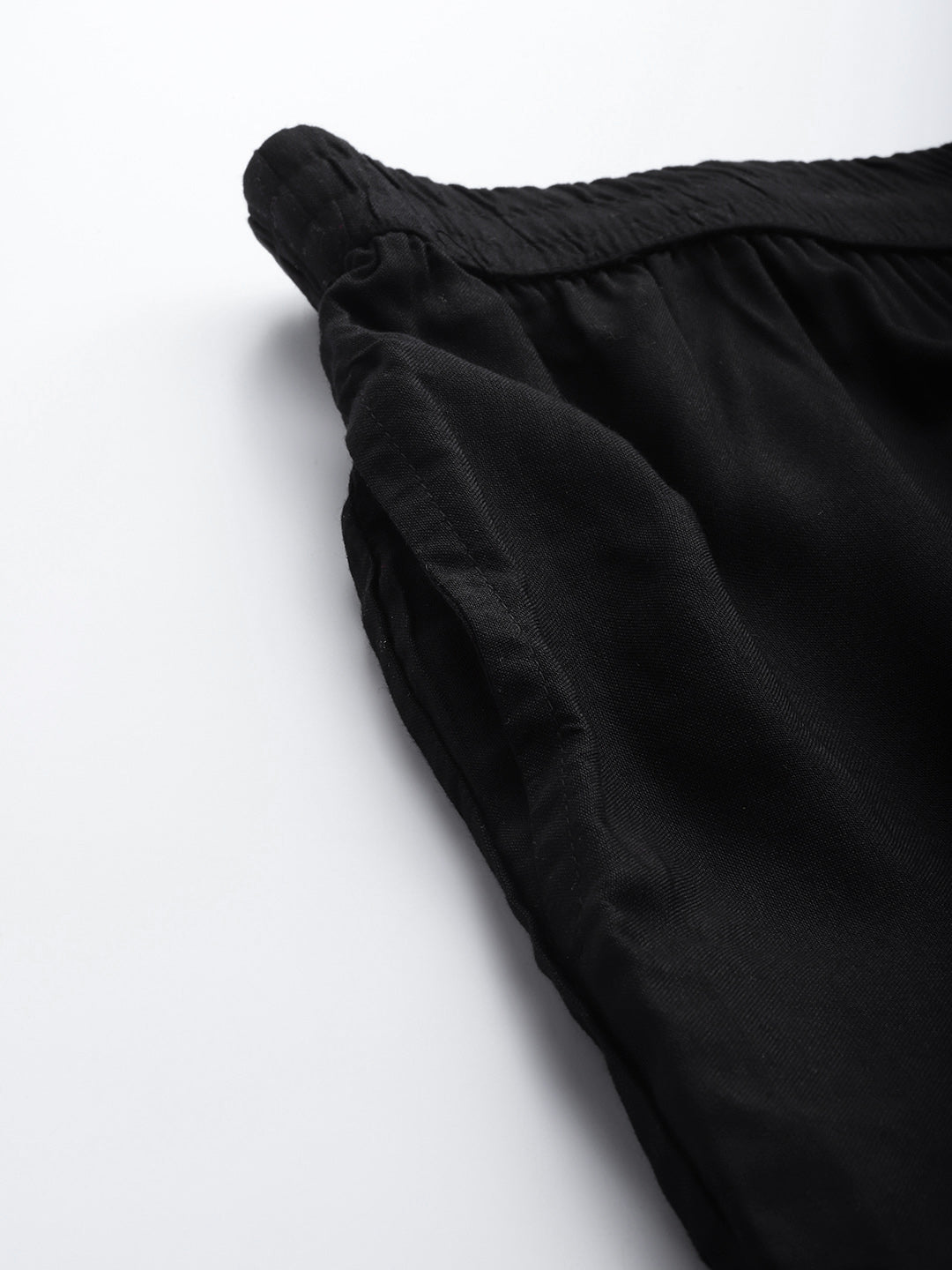 Juniper Women Black Rayon Solid Wide Leg Palazzo - Distacart