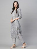 Thumbnail for Kalini Women Ethnic Motifs Printed Kurta with Trousers - Distacart
