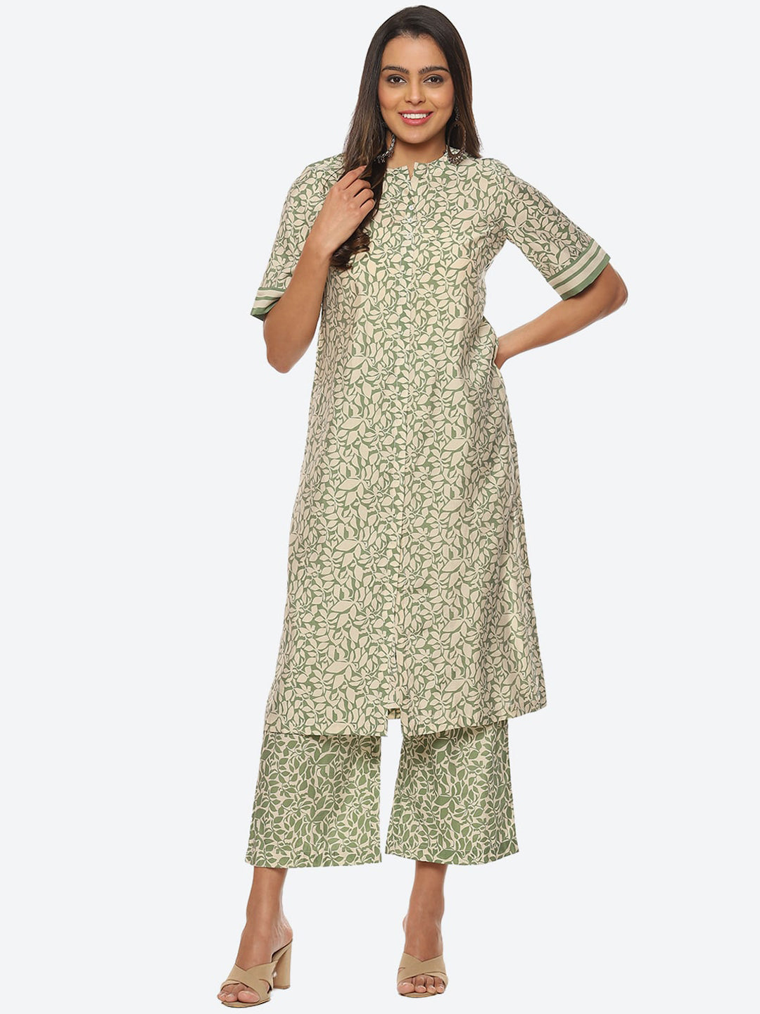 Biba Women Floral Printed Kurta with Trousers - Distacart