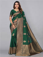 Thumbnail for Kalini Ethnic Motifs Zari Banarasi Saree - Distacart