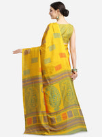 Thumbnail for Kalini Yellow & Green Ethnic Motifs Fusion Saree - Distacart