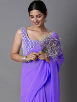 Thumbnail for Mitera Pure Georgette Saree With Embellished Blouse - Distacart
