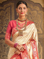 Thumbnail for Saree Mall Woven Design Zari Kanjeevaram Traditional Sarees - Distacart