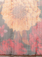 Thumbnail for Kalini Women Black Floral Printed Anarkali Kurta With Trousers & Dupatta - Distacart