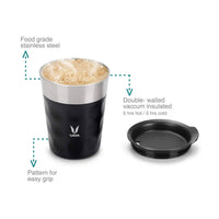 Thumbnail for Vaya Popcup Insulated Coffee Mug Tumbler With Lid - 250 ml (Black) - Distacart