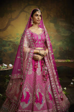 Thumbnail for House of Panchhi Pink Pure Silk Moti & Zarkan heavy embroidery Lehenga choli & Dupatta - Distacart
