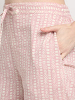 Thumbnail for Kalini Floral Printed Sequined A-Line Pure Cotton Kurta with Trousers & Dupatta - Distacart