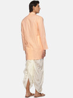 Thumbnail for Sethukrishna Men Orange Pure Cotton Kurta with Salwar - Distacart