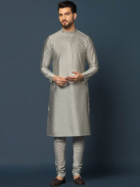Thumbnail for KISAH Woven-Design Cotton Sherwani Set - Distacart