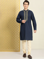 Thumbnail for House of Pataudi Men Pure Cotton Yoke Design Jashn Kurta - Distacart
