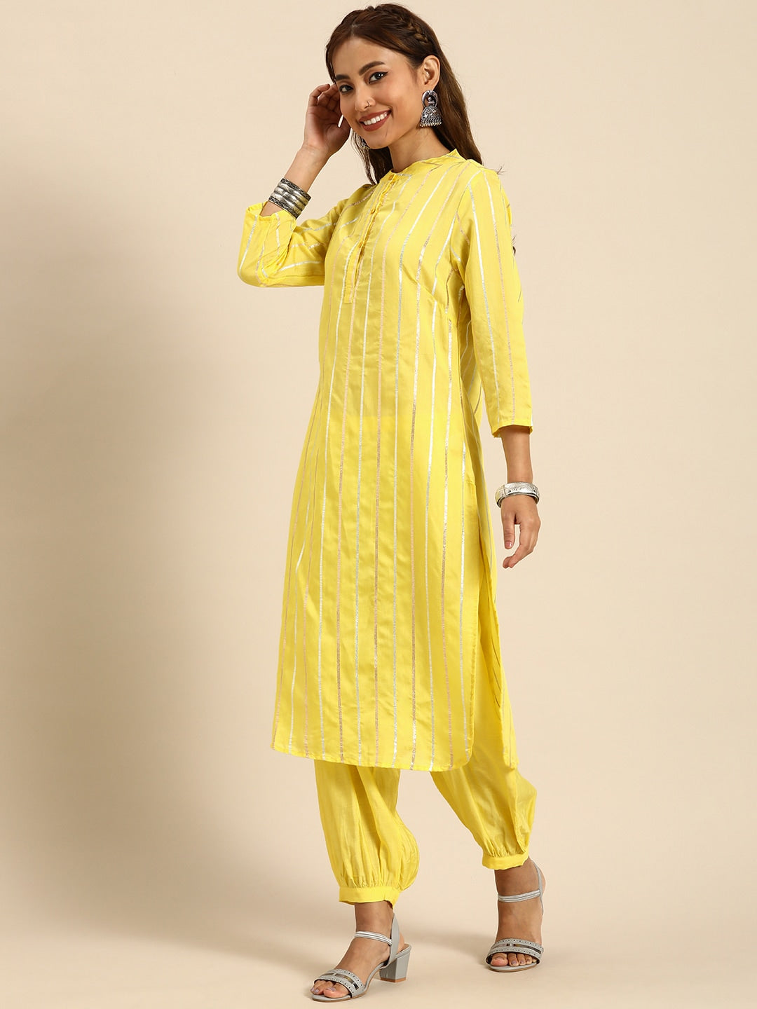 Sangria Women Chanderi Silk Kurta With Salwar & With Dupatta - Distacart