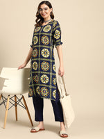 Thumbnail for Sangria Women Ethnic Motifs Printed Kurta with Trousers - Distacart