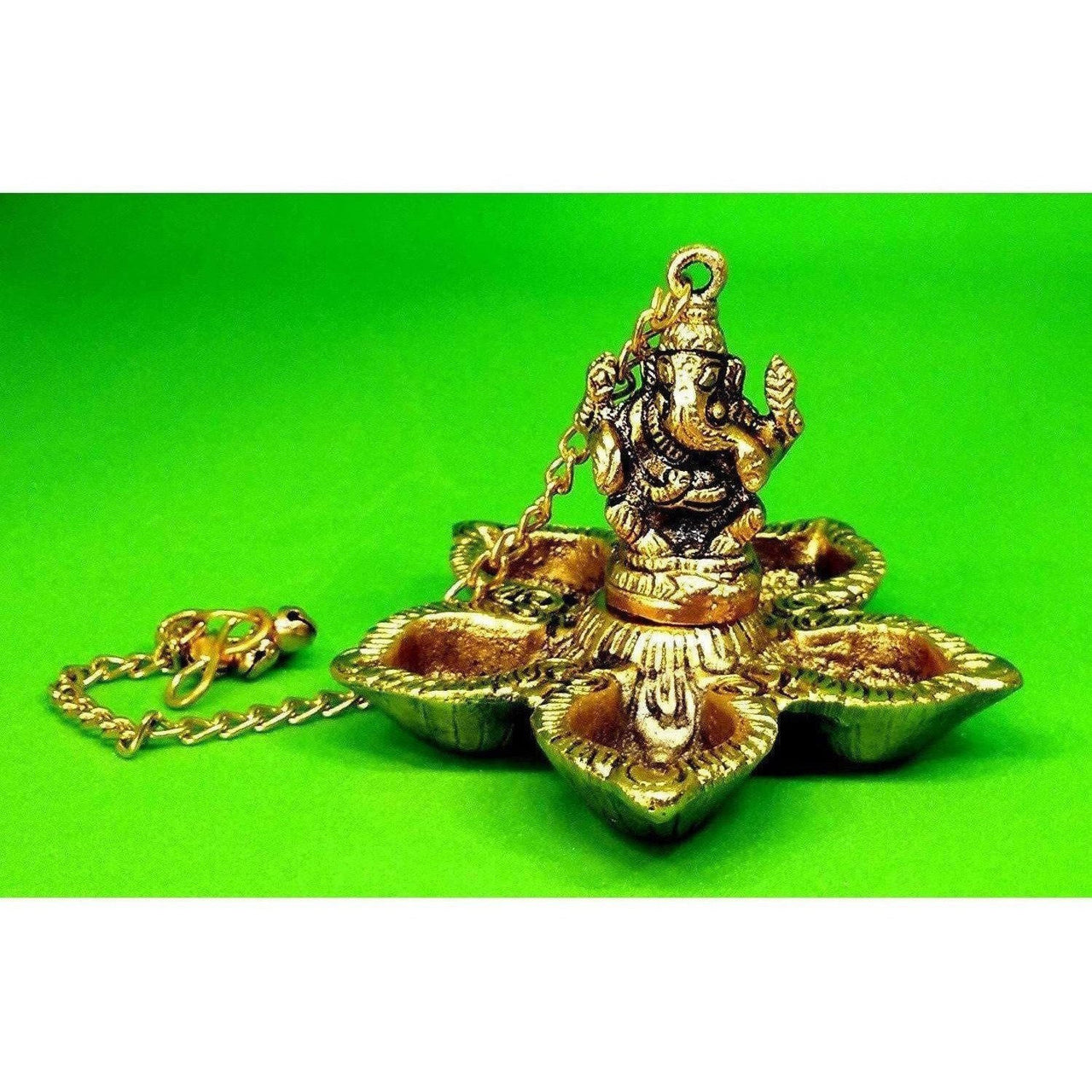Hanging Ganesh - Handcrafted Golden Polished Brass - Distacart