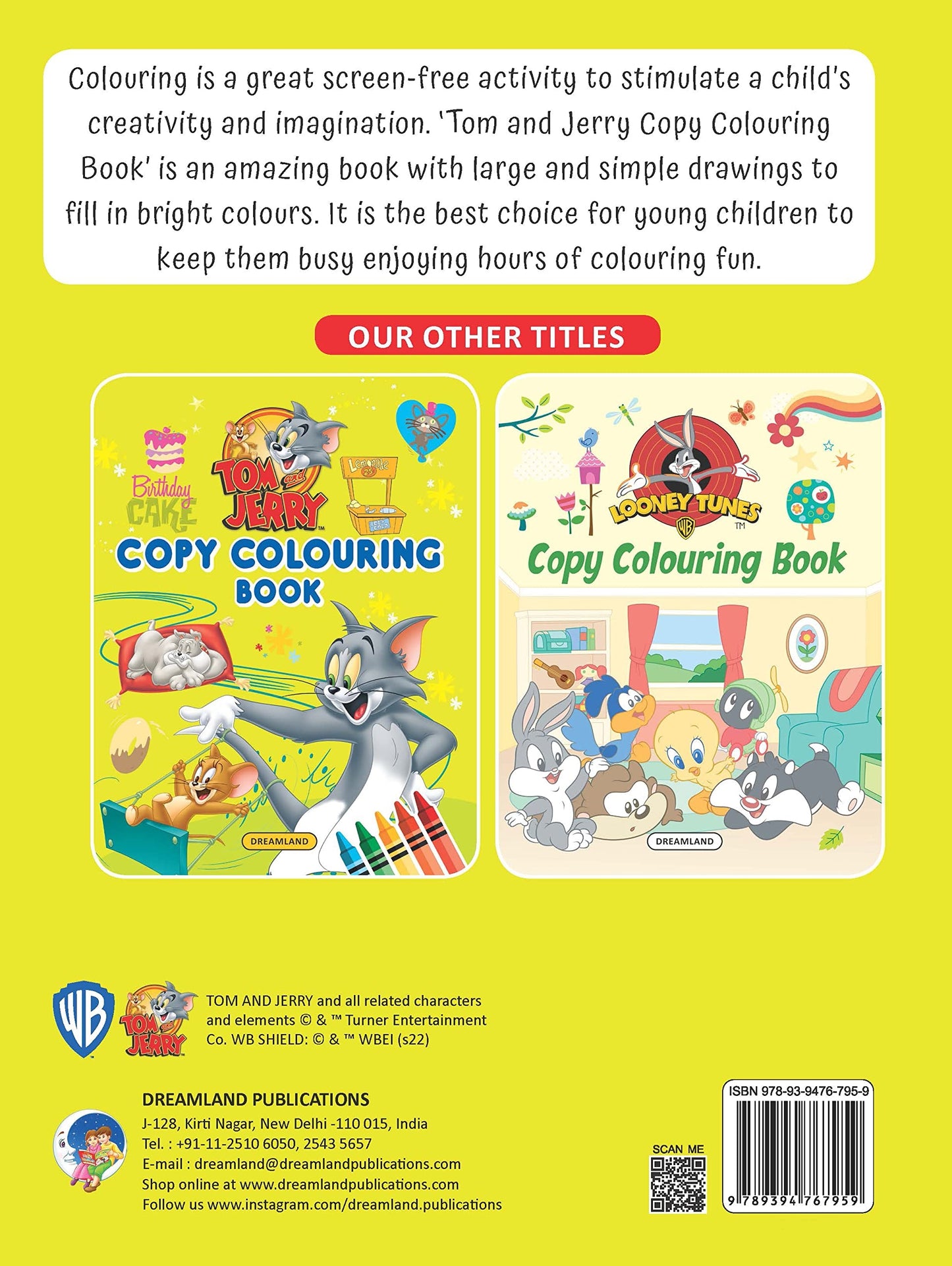 Dreamland Tom and Jerry Copy Colouring Book - Distacart