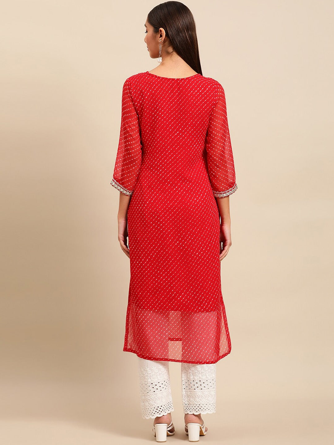 Sangria Women Yoke Design Mirror Work Indie Prints Cotton Kurta - Distacart