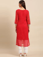 Thumbnail for Sangria Women Yoke Design Mirror Work Indie Prints Cotton Kurta - Distacart
