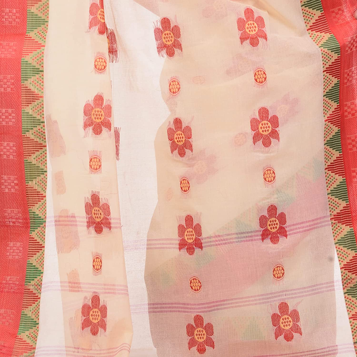 Desh Bidesh Women's Traditional Bengal Fuleswari Woven Designer Pure Handloom Cotton Saree Without Blouse Piece - Distacart