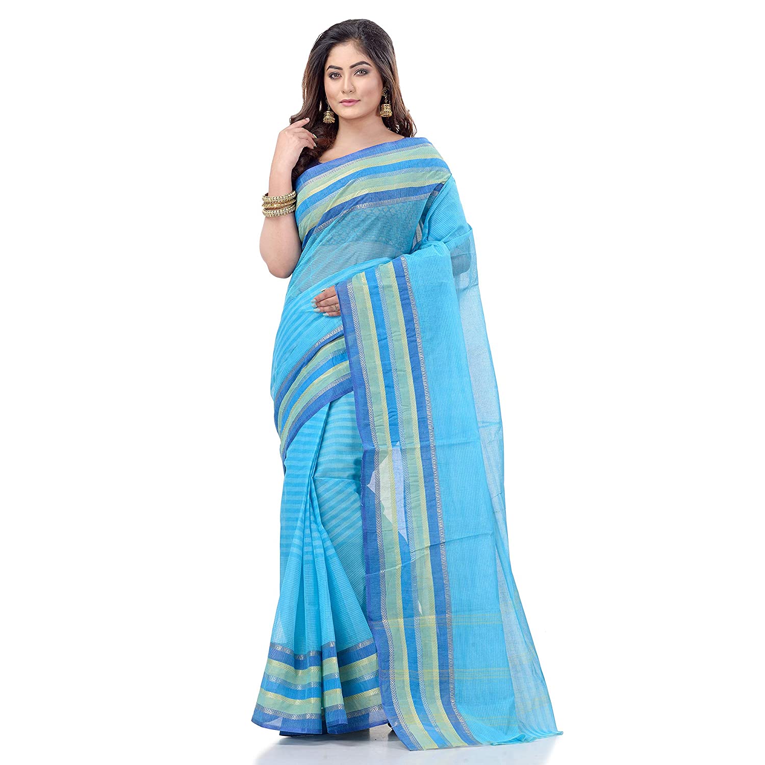 Desh Bidesh Bengal Cotton Women's Bengal Tant Khejur Chori Design Pure Handloom Cotton Saree Without Blouse Piece - Distacart