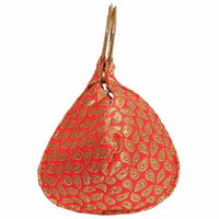 Thumbnail for Ethnic Clutch Silk Potli Batwa Pouch Bag with Metal Bead work - Distacart