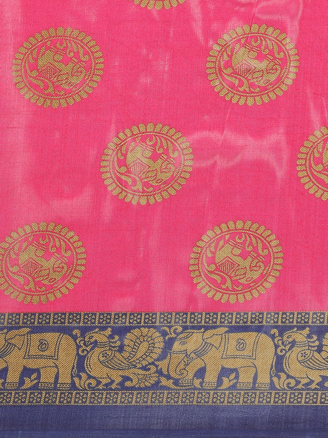 Saree Mall Pink & Beige Printed Bhagalpuri Saree - Distacart