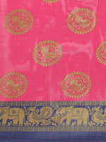 Thumbnail for Saree Mall Pink & Beige Printed Bhagalpuri Saree - Distacart