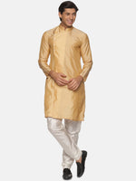 Thumbnail for Sethukrishna Men Beige Kurta with Pyjamas - Distacart