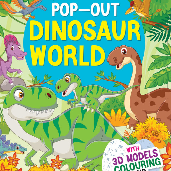 Dreamland Pop-Out Dinosaurs World- With 3D Models Colouring Stickers - Distacart