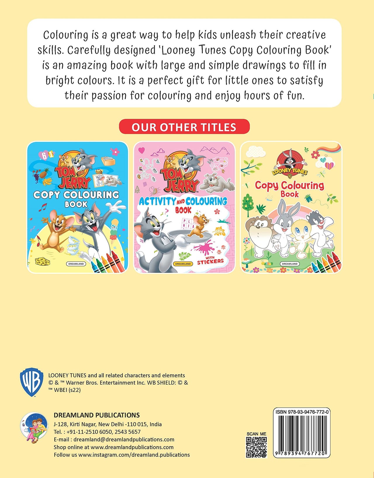 Dreamland Looney Tunes Copy Colouring Book - Distacart