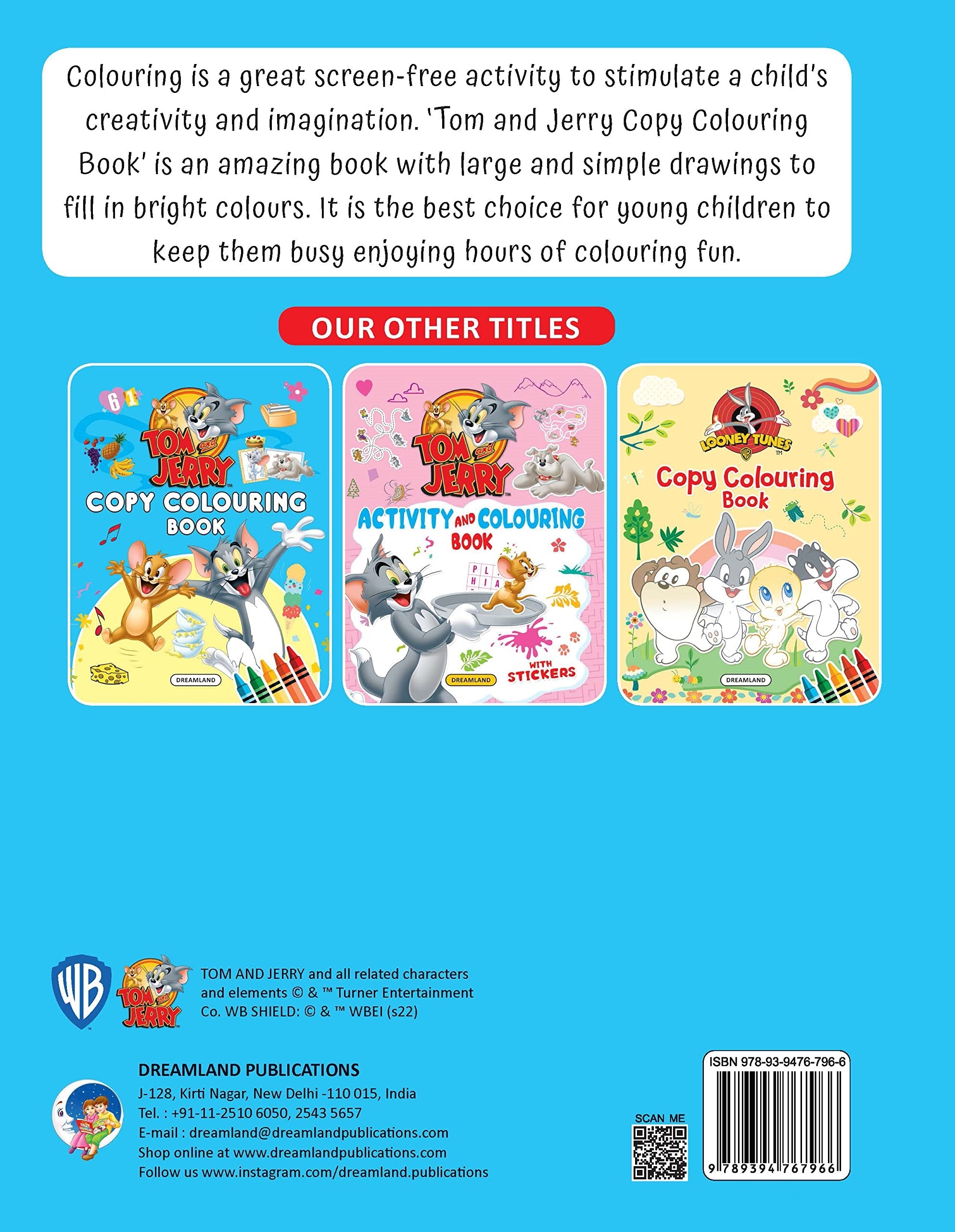 Dreamland Tom and Jerry Copy Colouring Book - Distacart