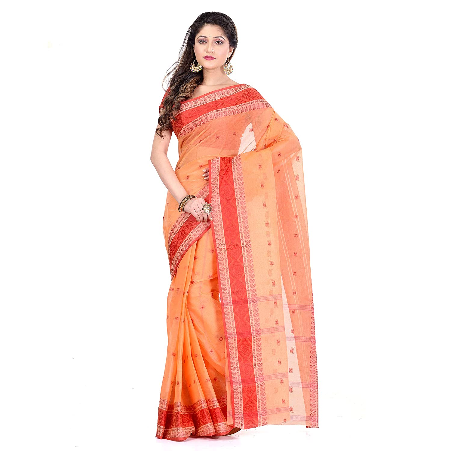 Desh Bidesh Women's Tant Cotton Saree With Blouse Piece - Distacart