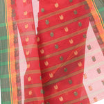 Thumbnail for Desh Bidesh Women's Traditional Bengal Tant Woven Lotus Kolka Design Pure Cotton Handloom Saree Without Blouse Piece - Distacart