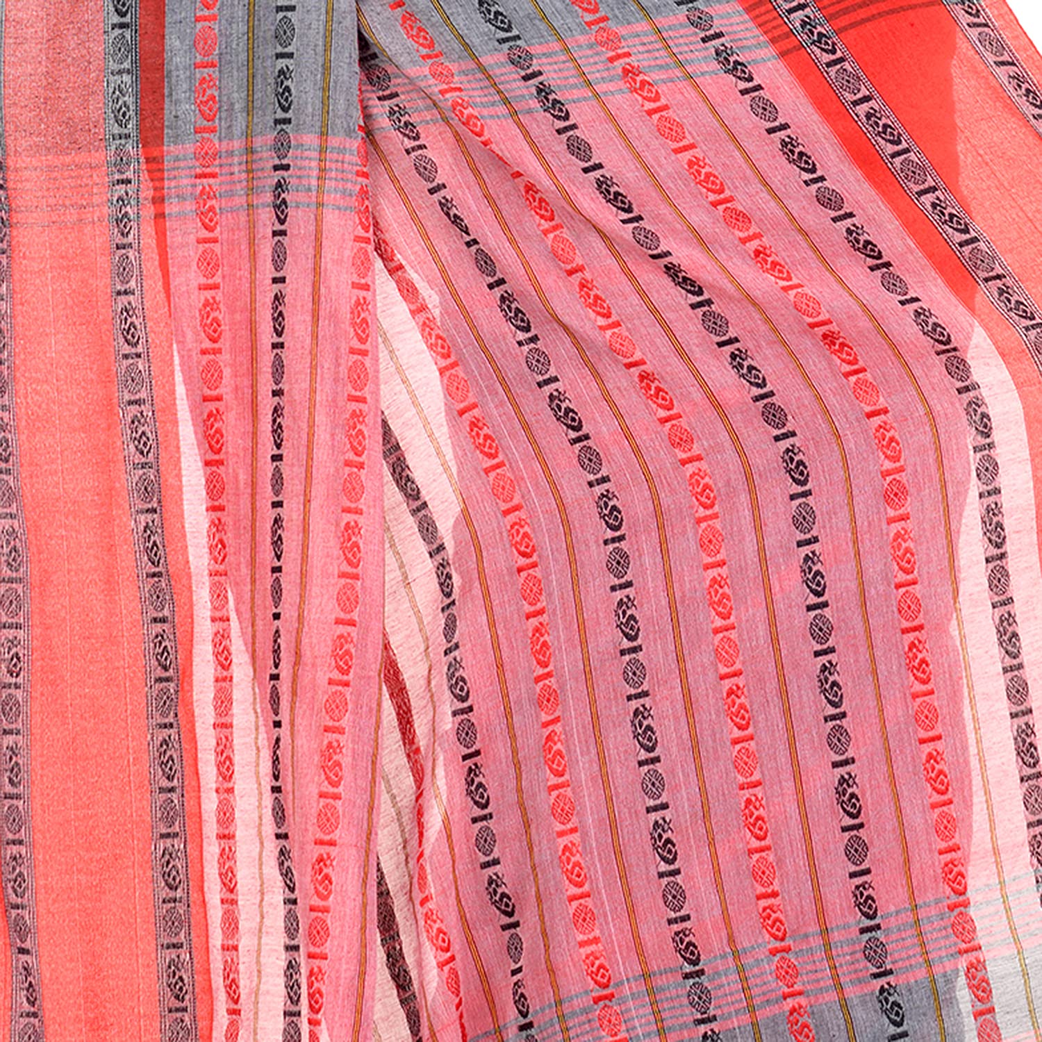 Desh Bidesh Women's Traditional Bengali Bengamuri Pure Handloom Cotton Saree With Blouse Piece - Distacart