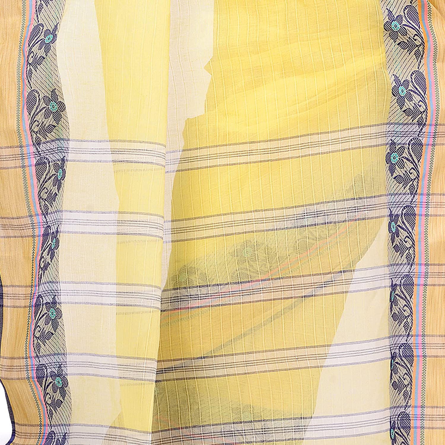 Desh Bidesh Women's Traditional Bengal Tant Pure Handloom Cotton Saree Pushpolata Woven Design Without Blouse - Distacart