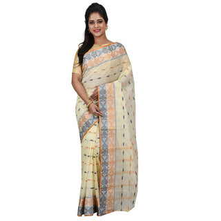 Desh Bidesh Pure Cotton Traditional Handloom Bengal Tant Saree Noyonchuri Design Without Blouse Piece - Distacart