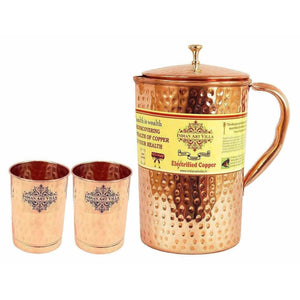 Copper Pitcher with 2 Glasses - Distacart