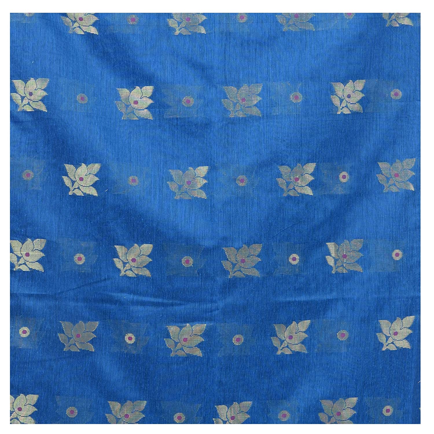 Desh Bidesh Women's Tant Silk Handloom Cotton Saree Rose Work With Blouse Piece - Distacart