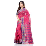 Thumbnail for Desh Bidesh Bengal Cotton Women's Bengal Tant Woven Potrobinnas Design Pure Handloom Cotton Saree Without Blouse Piece - Distacart