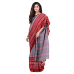 Thumbnail for Desh Bidesh Women's Traditional Bengali Bengamuri Pure Handloom Cotton Saree With Blouse Piece - Distacart