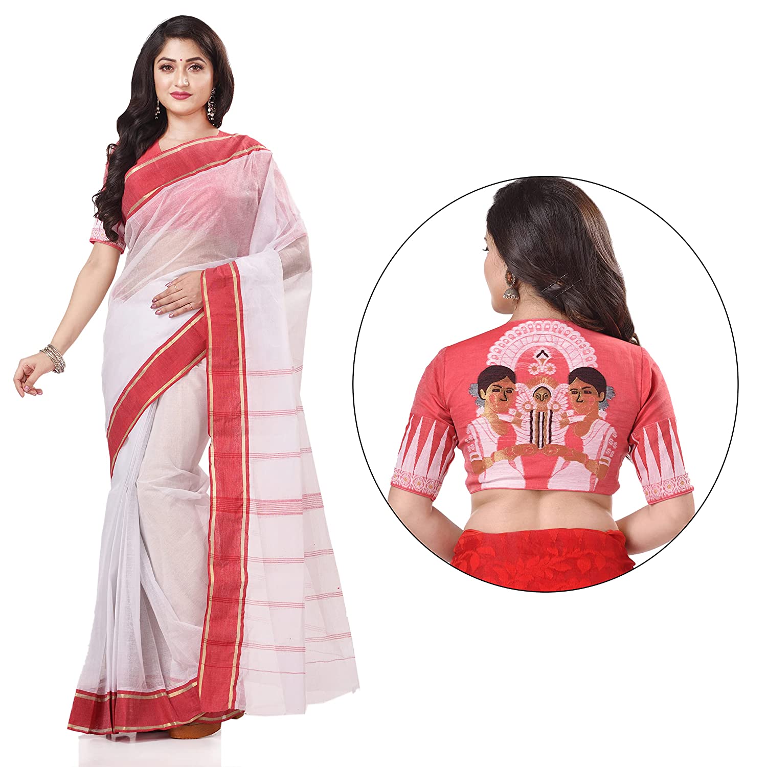 Desh Bidesh Women's Bengal Tant Aradhana Pure Handloom Cotton Saree - Distacart