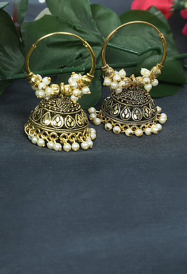 Mominos Fashion Johar Kamal Designer Golden Color Jhumkas - Distacart