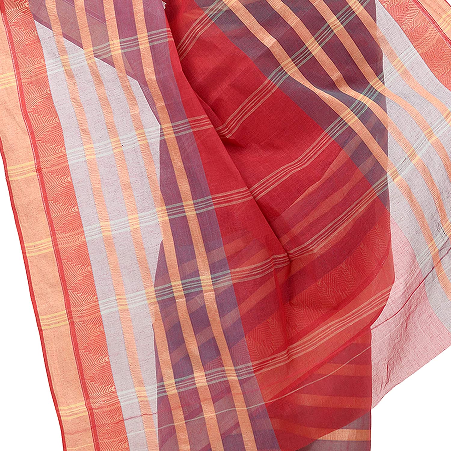 Desh Bidesh Women's Traditional Bengal Tant 3D Temple Design Handloom Pure Cotton Saree Without Blouse Piece - Distacart