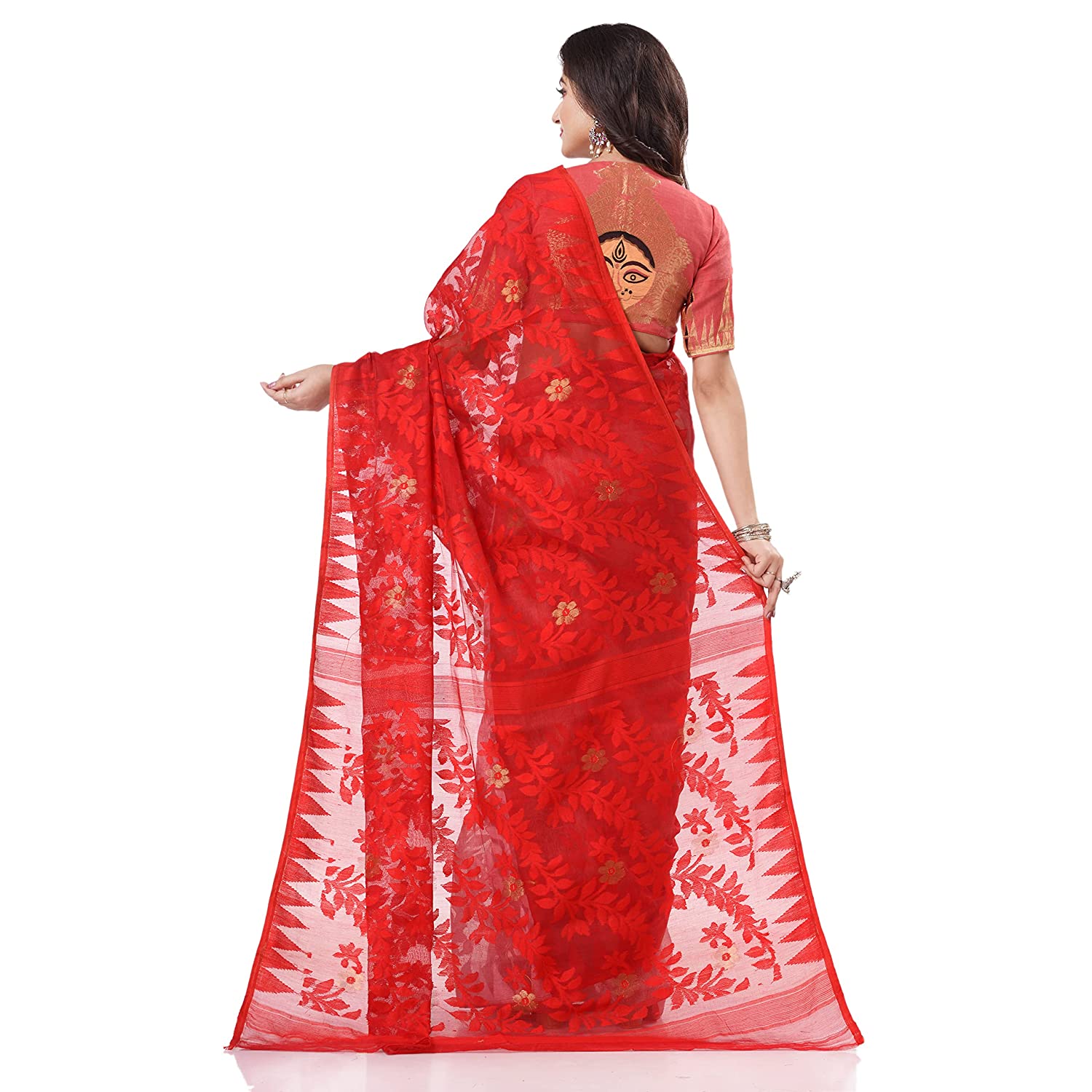 Desh Bidesh Bengal Cotton Tant Women's Bengal Handloom Tant Soft Dhakai Jamdani Cotton Saree Whole Body Design - Distacart