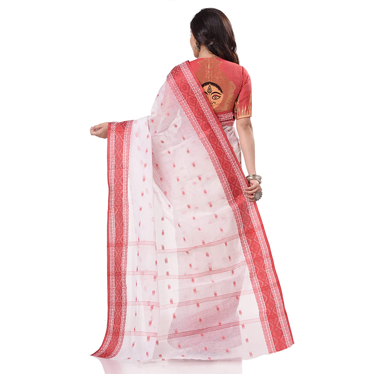 Desh Bidesh Women's Traditional Bengal Tant Kolkatara Design Pure Handloom Cotton Saree - Distacart